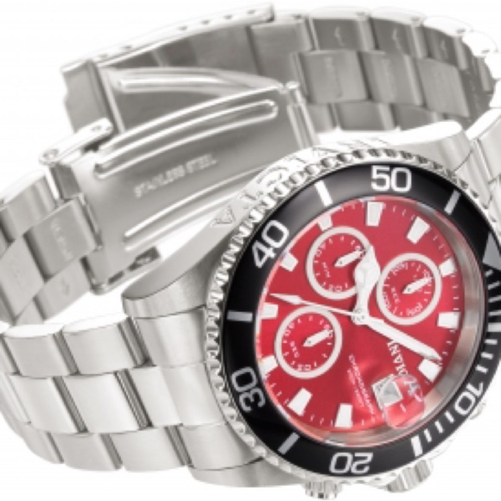 Invicta Red Dial Silver Watch - Picture 4 of 4